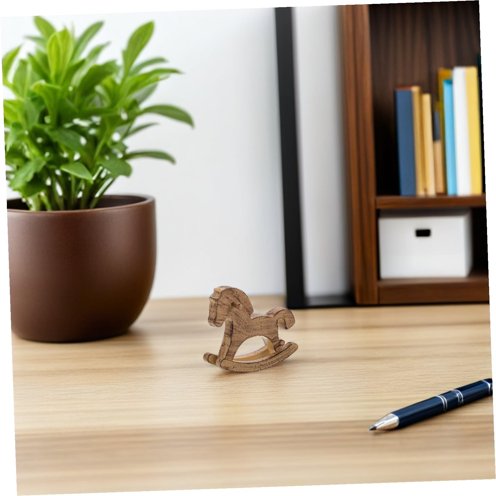木製絵馬コレクション多数 Amazon.co.jp: ZUNOXAZ 彩绘木製ミニ揺り木馬置物-細密手彫り卓上装飾