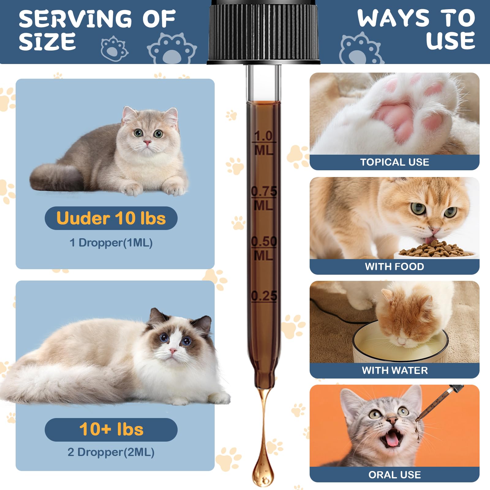L-Lysine Supplement for Cats - Vitamins & Taurine for Immune Support & Allergy Relief - Lysine for Respiratory, Sneezing, Runny Nose, Eye Function - Natural Cat Antibiotic Drops - 60ML Slamon Flavor — Amazon image 7