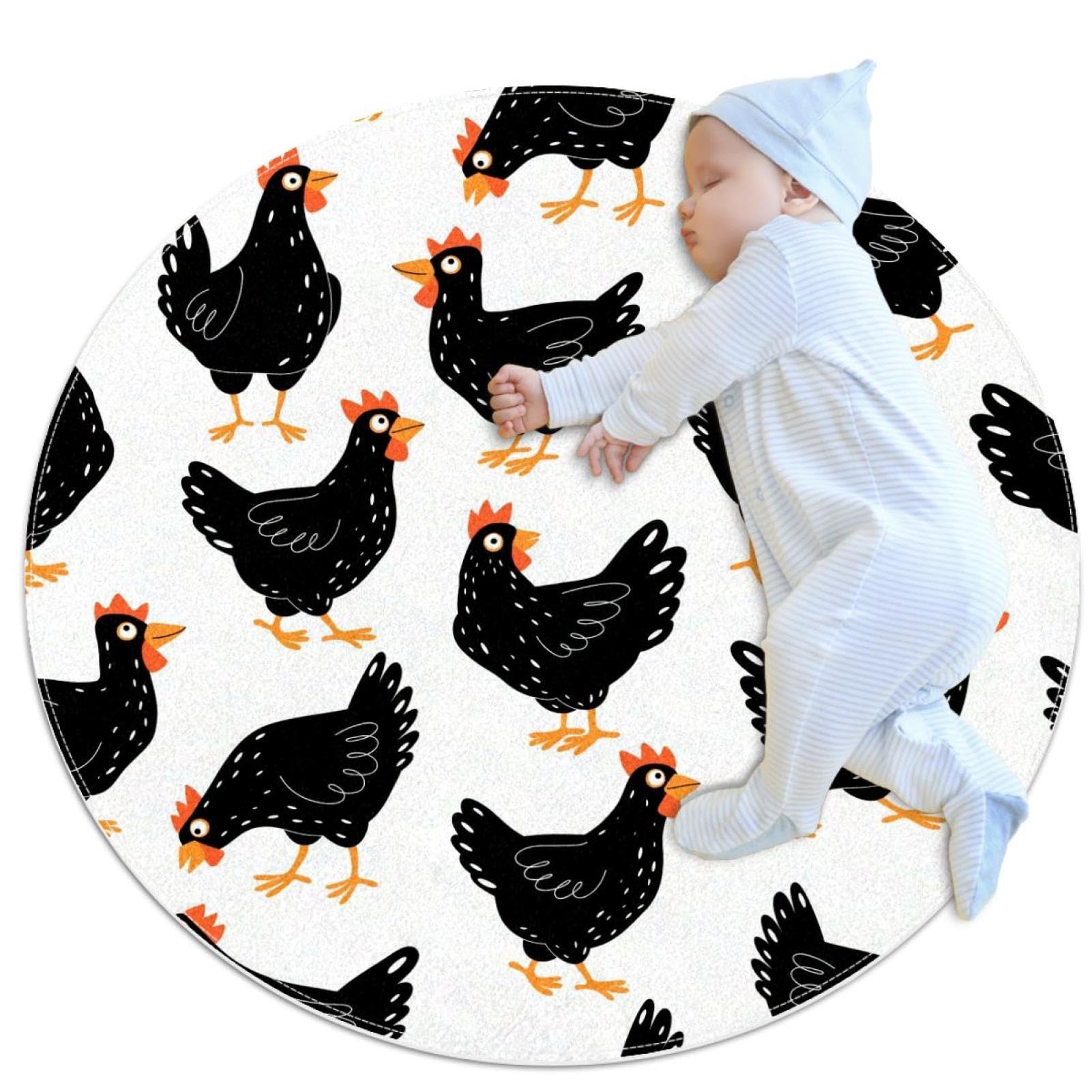 Tapis de salle de bain poulets noirs antidérapant pour éviter les glissades en chambre