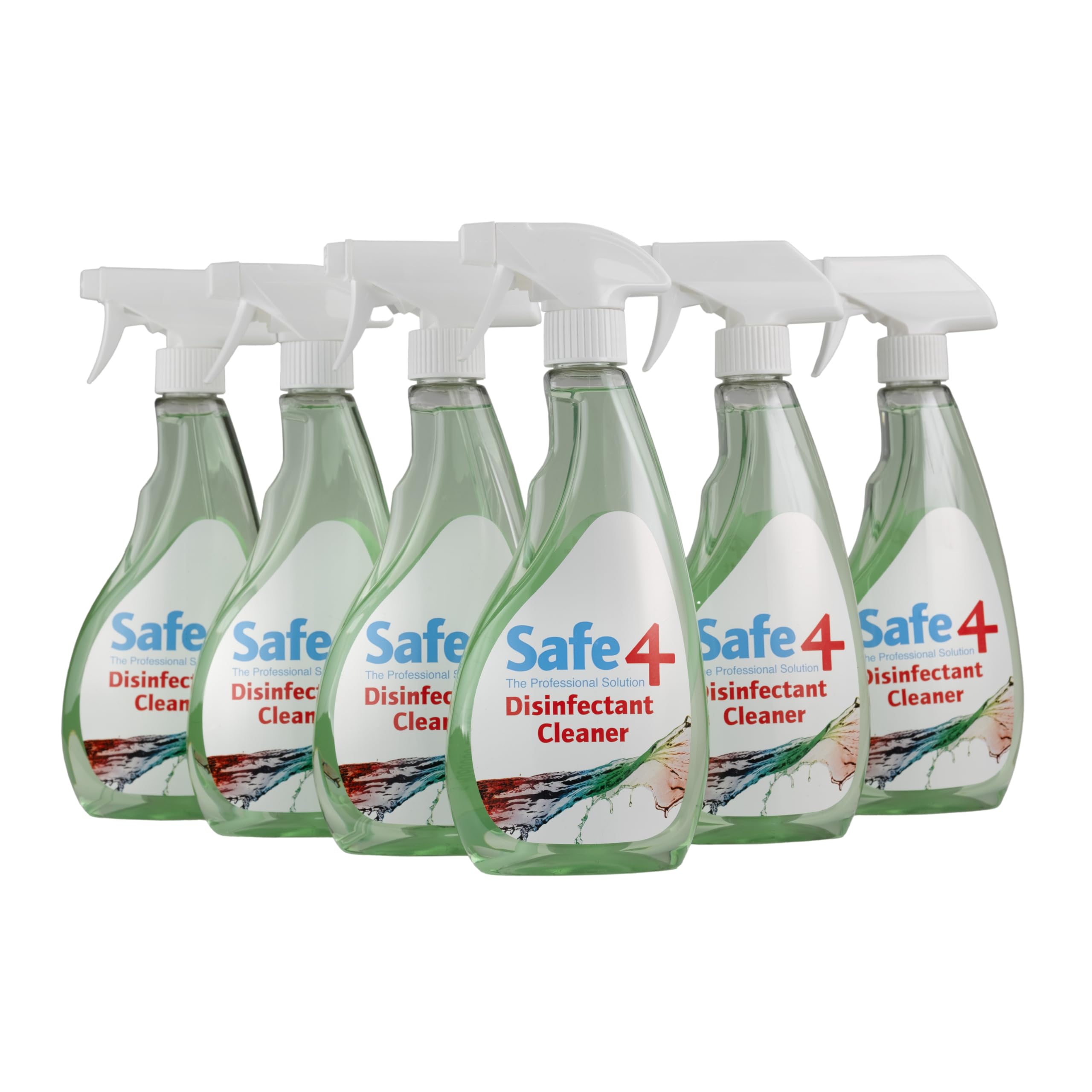 Safe4 Professional Surface Disinfectant Ready to Use - Enhanced Formulation,UK Manufactured,for Effective Virus & Bacteria Protection (500ml,Pack of 6,Apple)