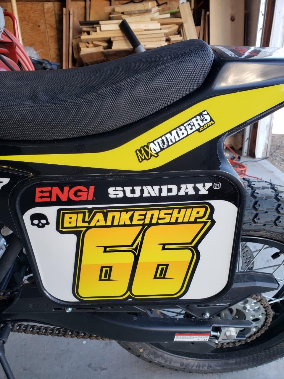 3 Custom Racing Number Plate Vinyl Decals SX MX ATV Go Kart Snowmobile Dirt Bike