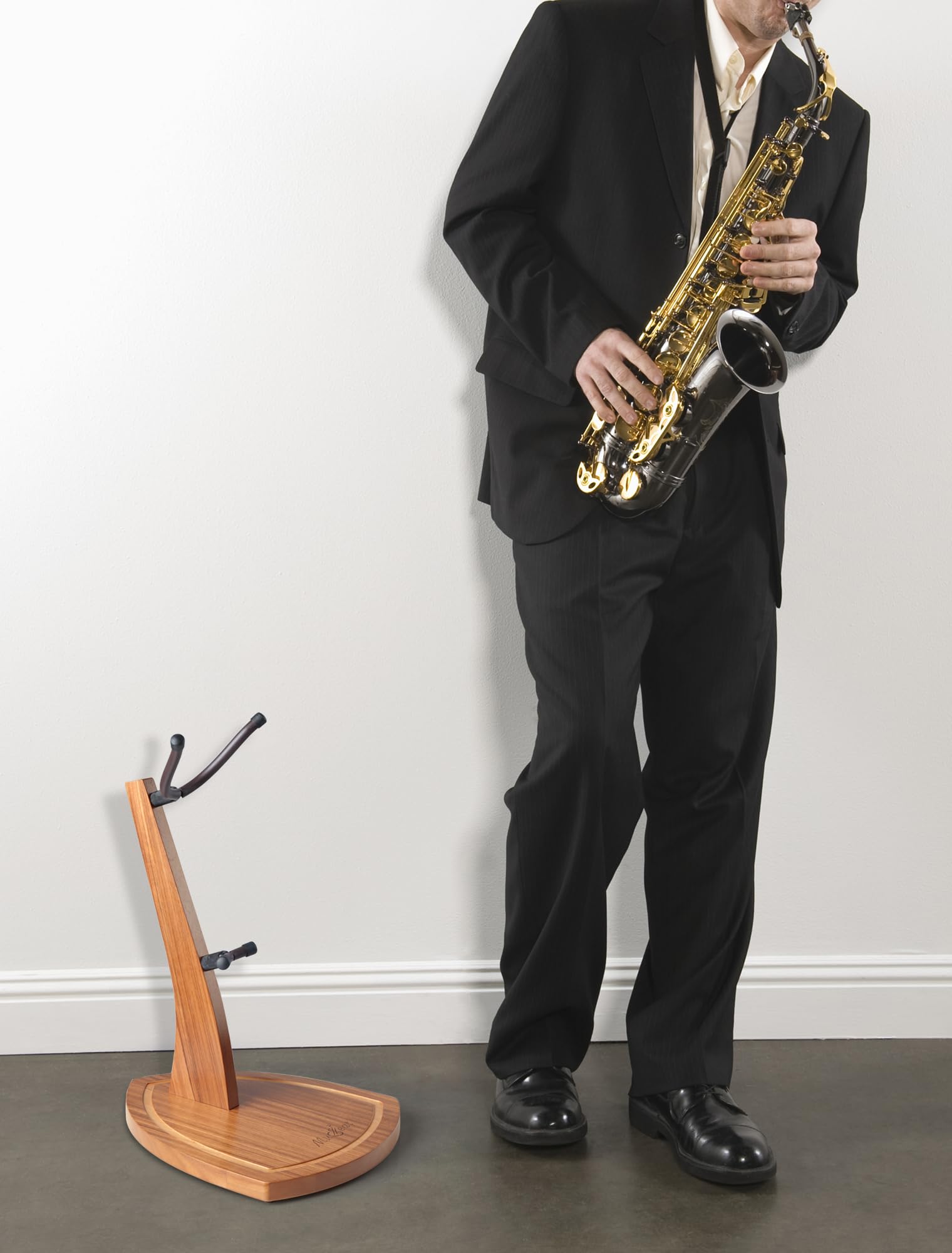 Support de saxophone en bois pour saxophone alto, support de saxophone grain zébré