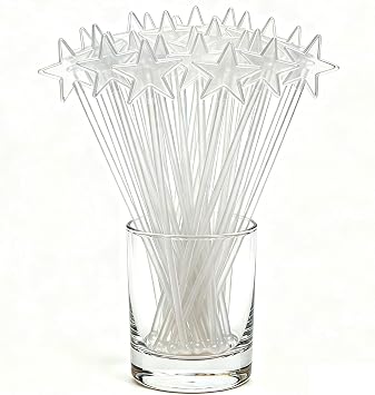 50 Pcs Cocktail Stirrers, 7.87 inch Drink Stirrers Reusable Coffee Stirrers Plastic Swizzle Sticks Stir Sticks