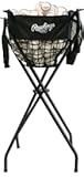 Ball Caddy | Holds 100+ Baseballs / 50+ Softballs | Includes Stand & Net Bag,Black