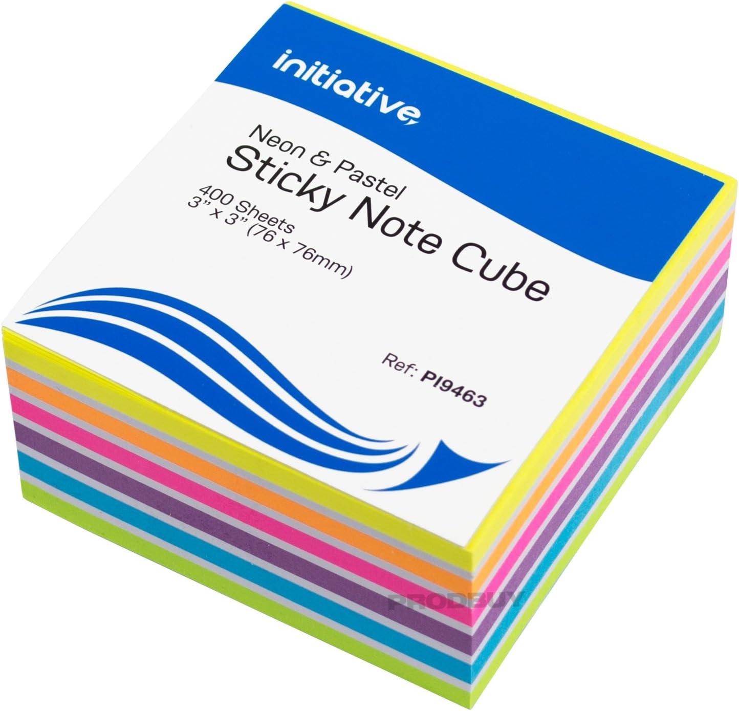 400 Neon & Pastel Colour Sticky Notes Cube 3" x 3" Square Paper Memo Note Pad