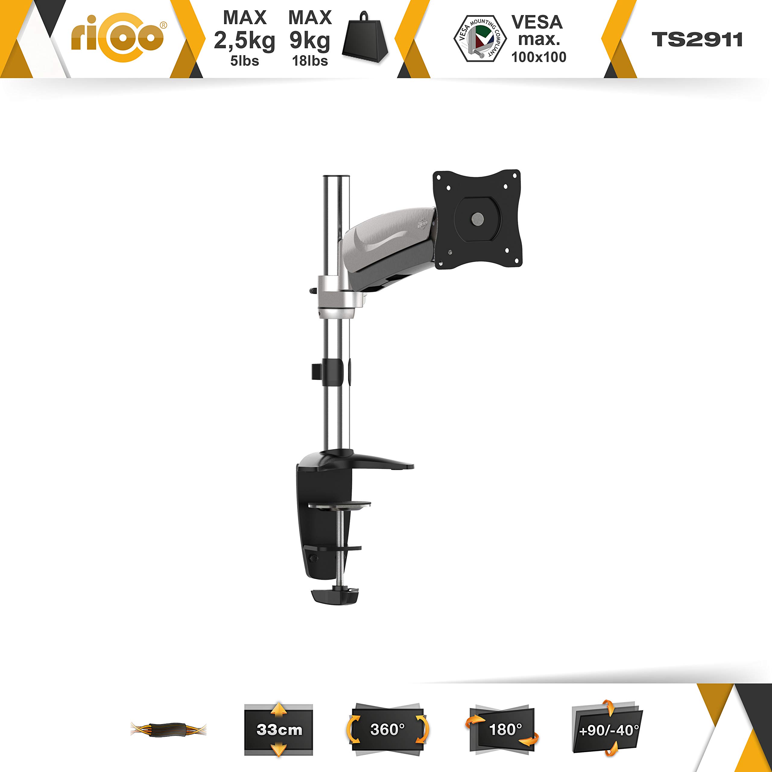 Supporto Monitor Scrivania TS2511 Girevole Inclinabile Schermi 13 30 388311572688 - 2