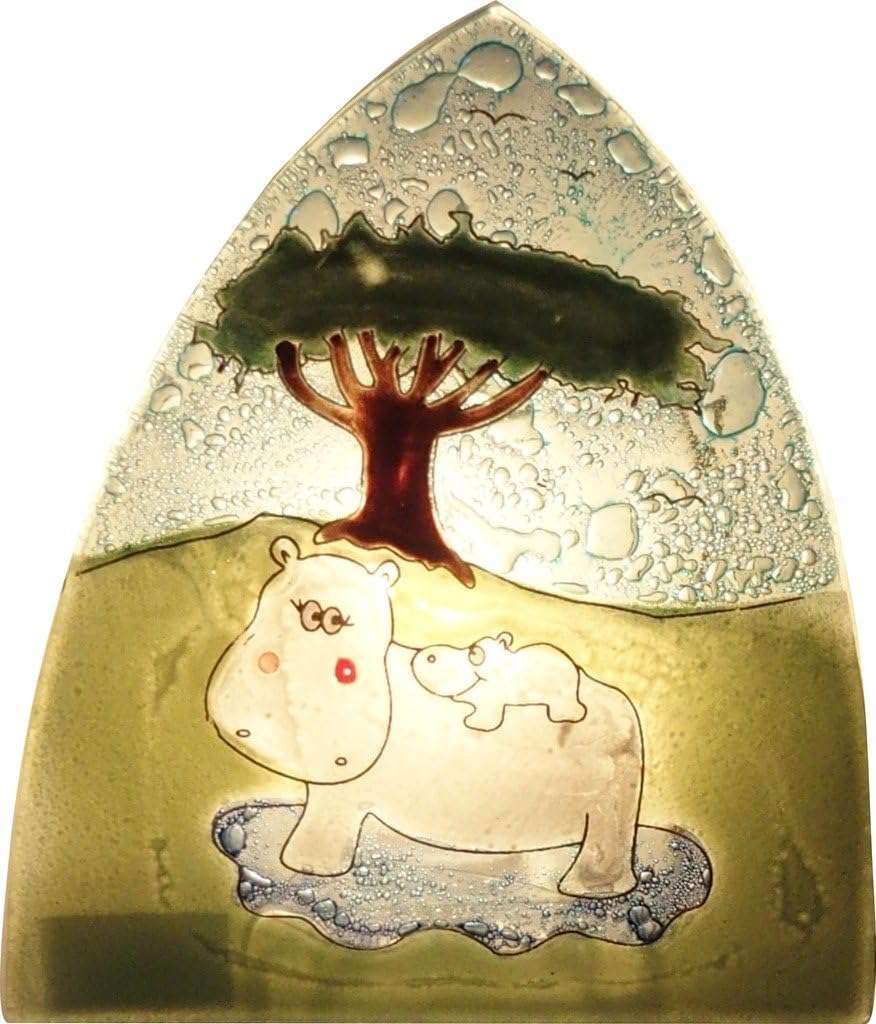 Handmade Fused Glass Night Light (Tree and Hedgehog)