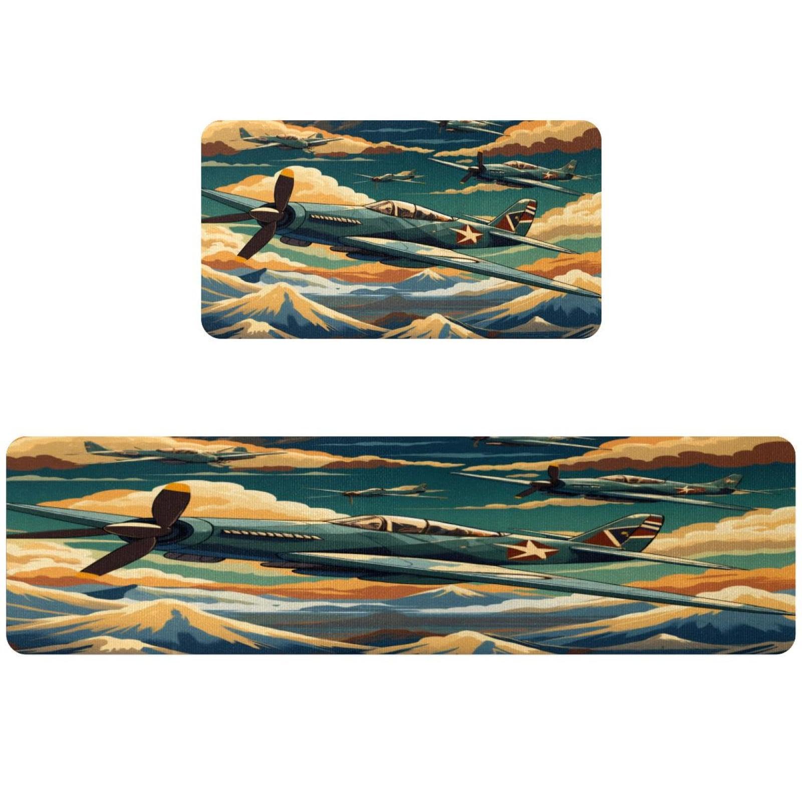 Tapis de cuisine lavable Fighter lot de 2 absorbant et antidérapant vintage
