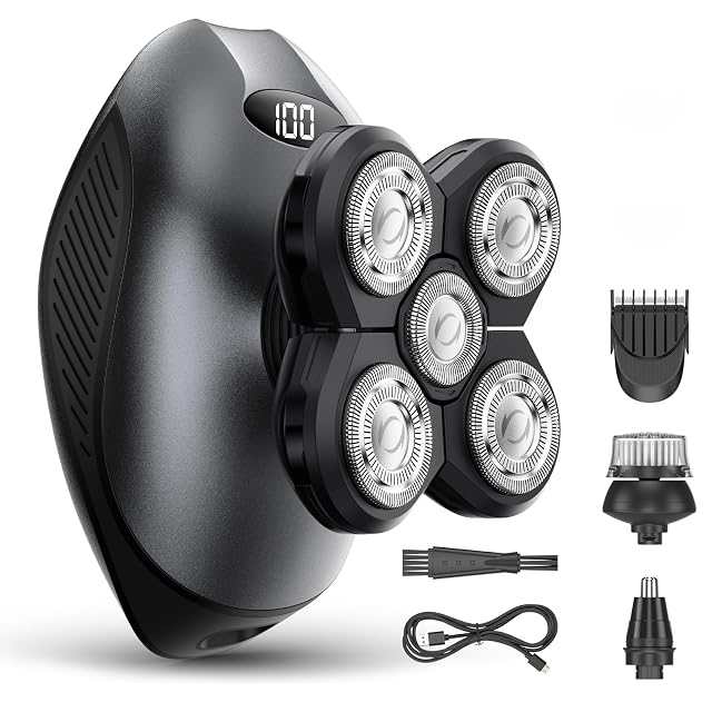 Electric Razor for Men Head Body Hair Shaver for Men Cordless Rechargeable Wet Dry Bald Head Groin Waterproof