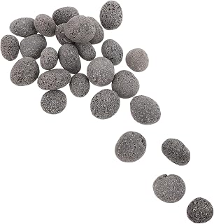 Naturstein Saunasteine 1kg Beutel Schwarz mit Löchern für Dampfbad und Outdoor Gleichmäßige Hitze und Einfache Handhabung