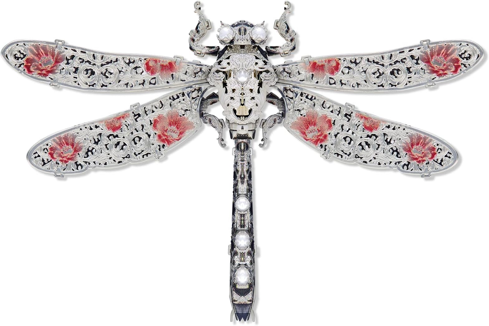 Piececool 3D Puzzles for Adults, Dragonfly Metal Model Building Kits Insect Themed Brooch Assembling DIY Crafts Creative Birthday Gifts,25Pcs