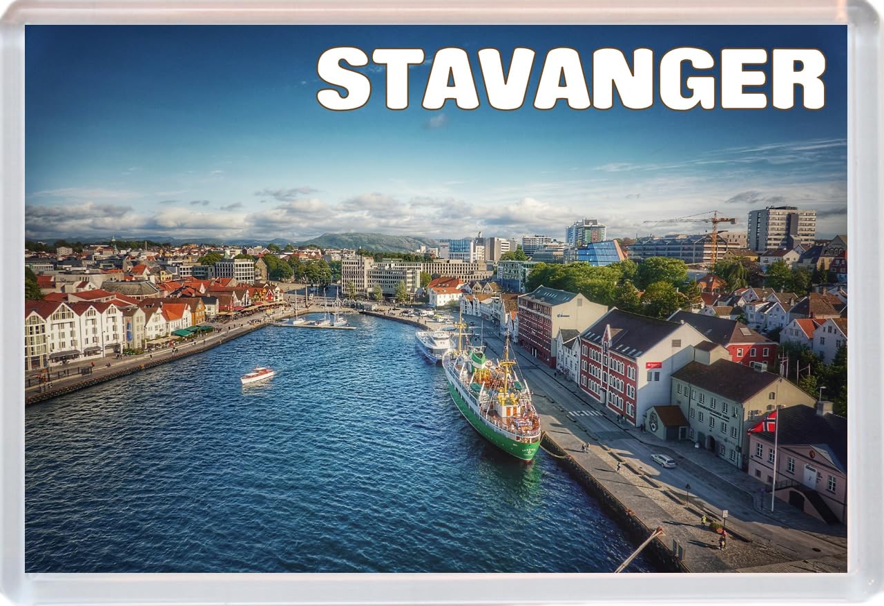 Baked Bean Store Multicolor Stavenger - Norway - Jumbo Fridge Magnet 96 X 67Mm Bbsfhm1700