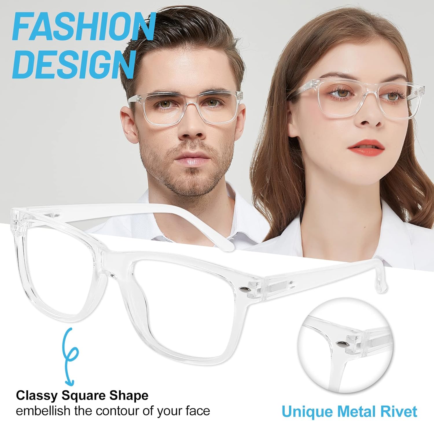 4 Pack Reading Glasses with Spring Hinges, Rectangle Readers for Women Men 1.0 1.25 1.5 1.75 2.0 to 4.0 - Image 2