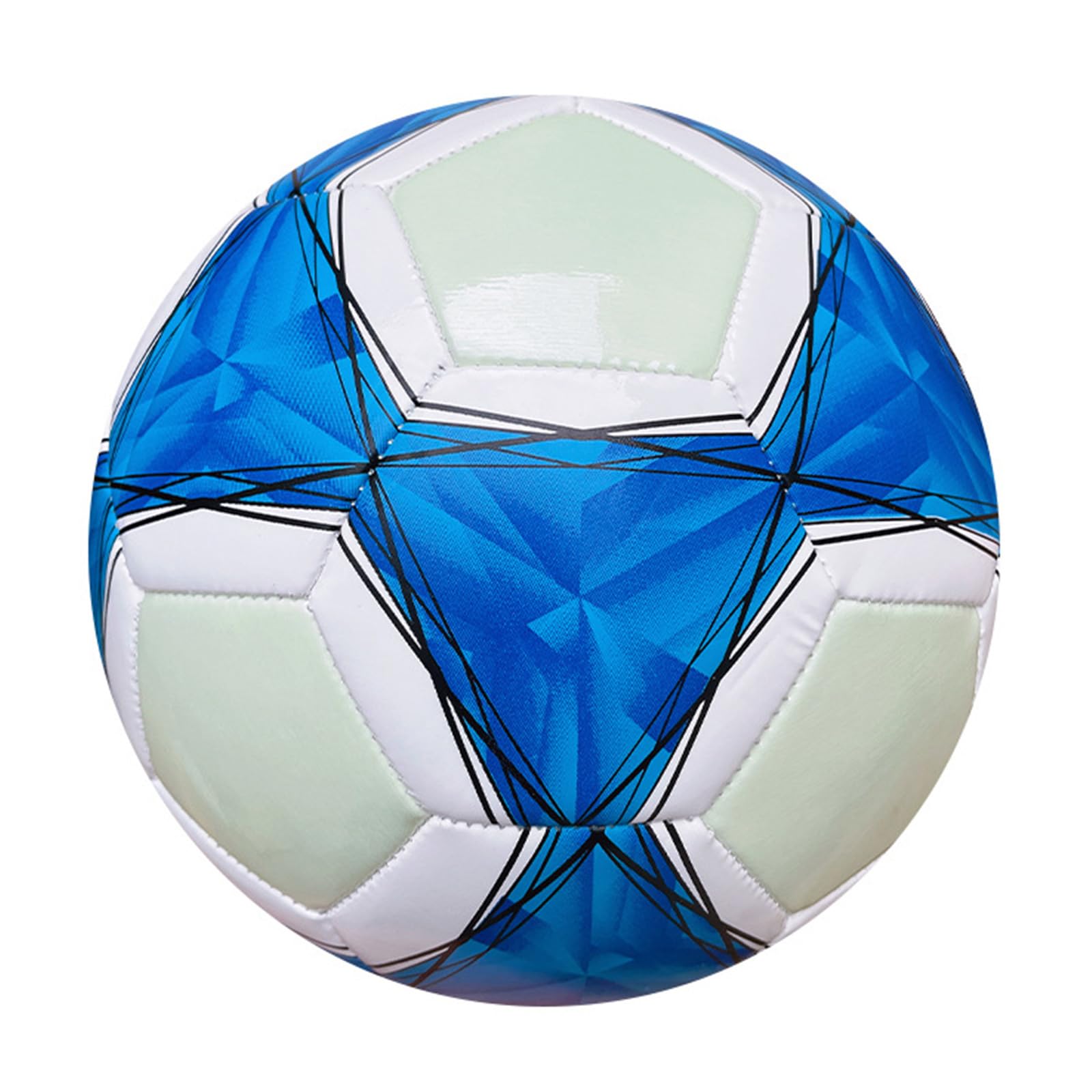Pallone da calcio fluorescente al buio, con luci LED, riflettenti, misura 4, 5, per calcio luminoso