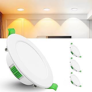 3er Led Einbaustrahler 230V Weiß - Extra Flach IP44 Deckenstrahler - Ø68-75mm Einbau Deckenspots 6W 600LM, 2700K/4000K/6000K Deckenlampe Deckenleuchte led für Badezimmer Wohnzimmer Küche