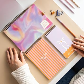 PAPERORA Weekly and Daily Desktop Indefinite Planner Set with 3  - Abstract