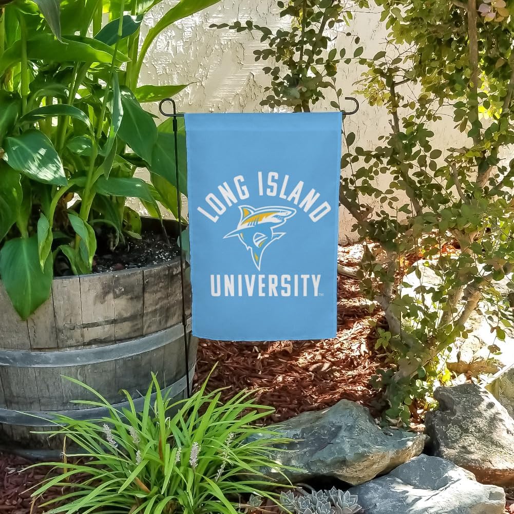 Long Island University Sharks Logo Garden Yard Flag with Pole Stand Holder