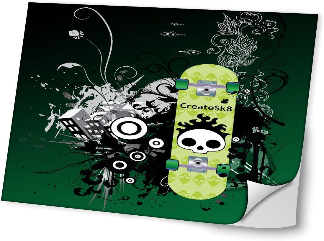 Urban 10007, Skateboard, Skin Sticker Decal Protective Cover Vinyl with Leather Effect Laminate and Colorful Design for Laptop 17"