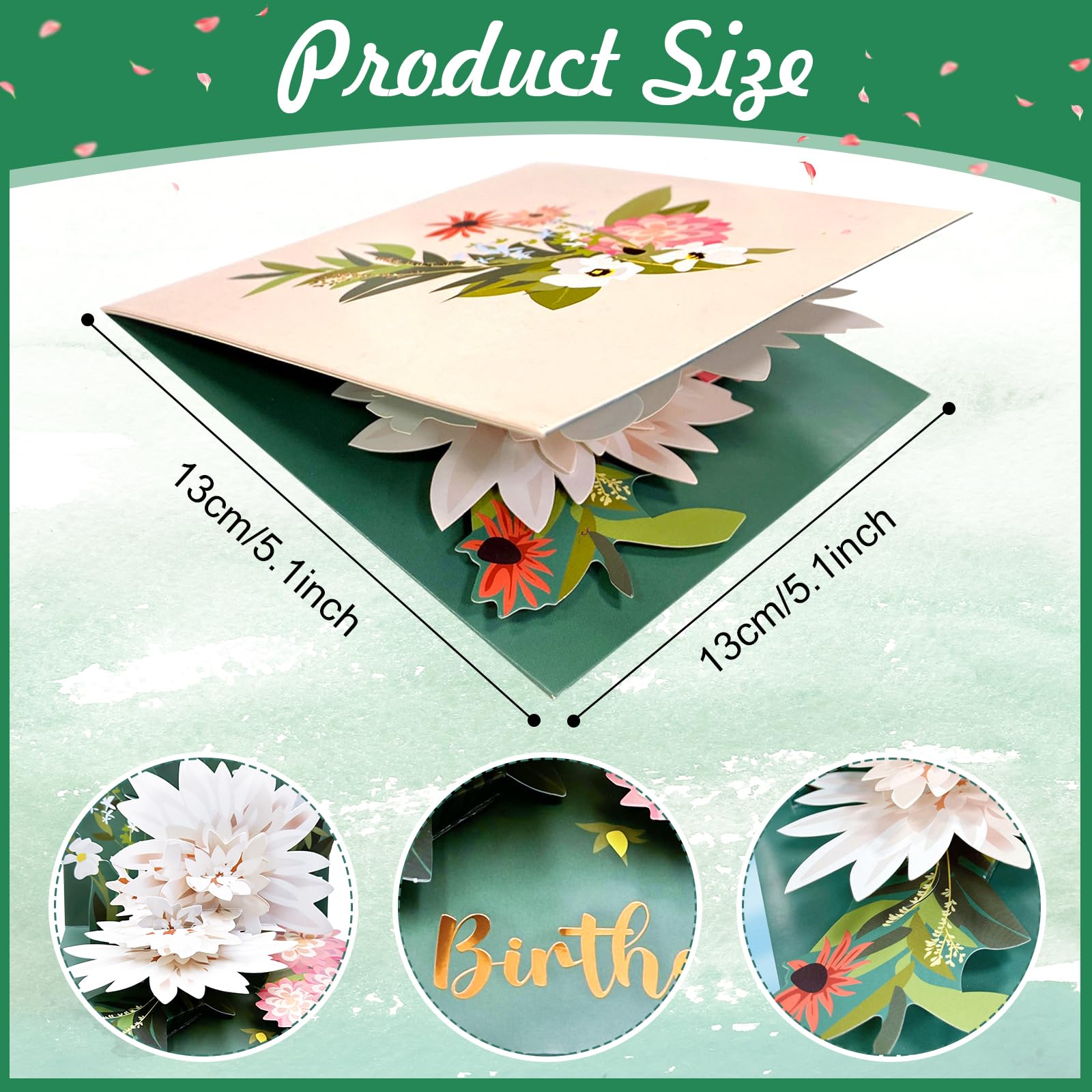Birthday Flowers, Flower Card, Birthday Card, Pop Up Card, 3D Card, Card For Her, Card For Wife, Card For Mom - View #11