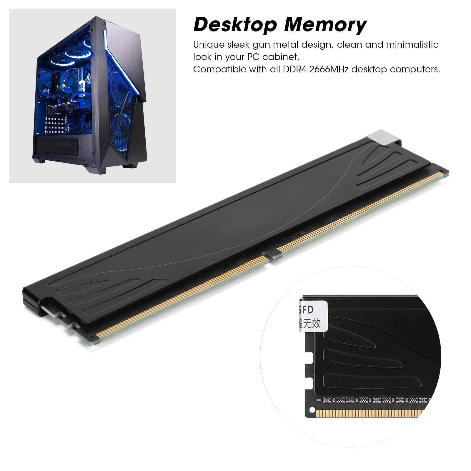 SIXRUN DDR4 RAM 16GB, Aluminiowy Radiator (8GB)