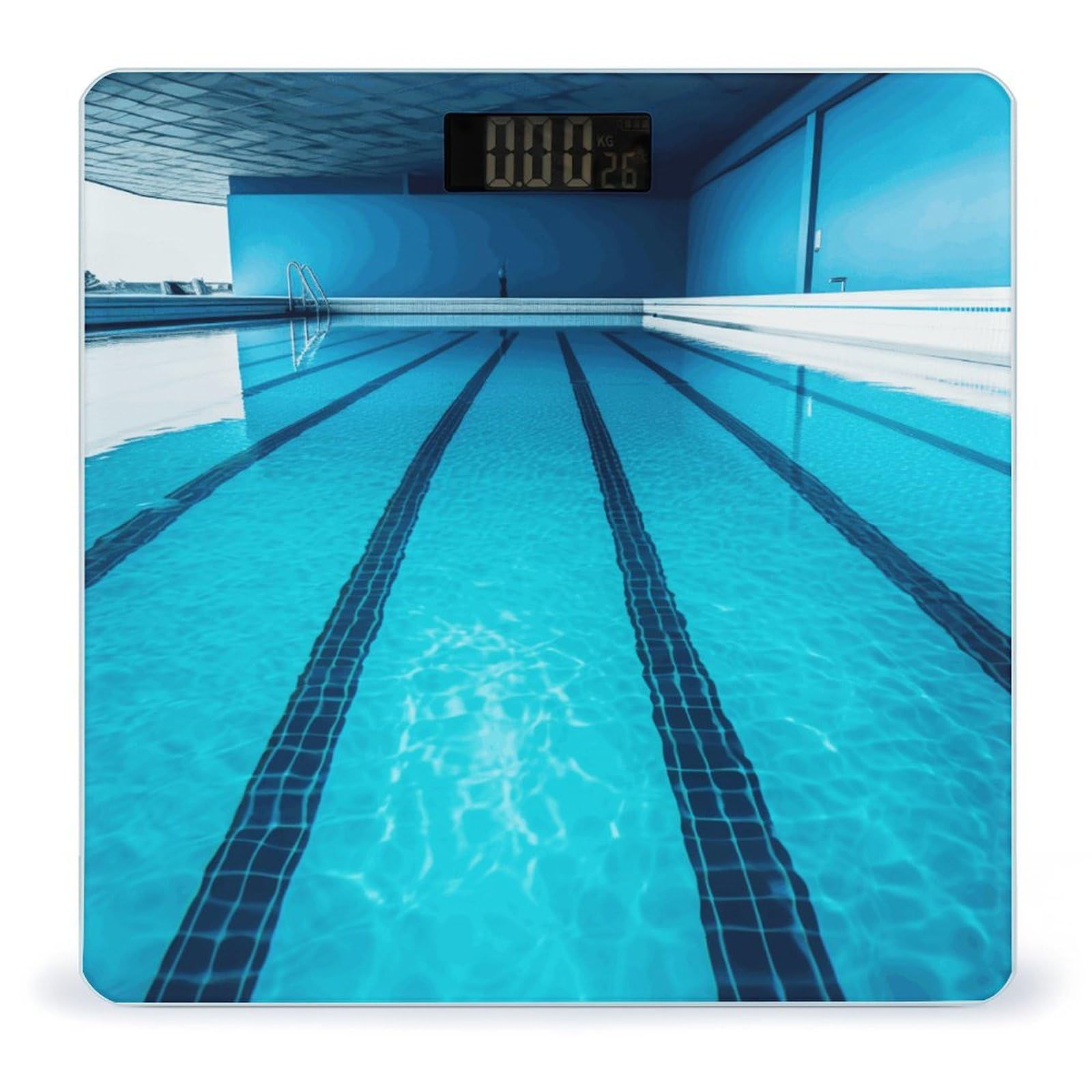 Blue Swimming Pool Scale for Body Weight Highly Accurate Digital Bathroom Body Scale Easy-to-Read Large LCD Display Bathroom Scale Heavy Duty Measuring Device for People