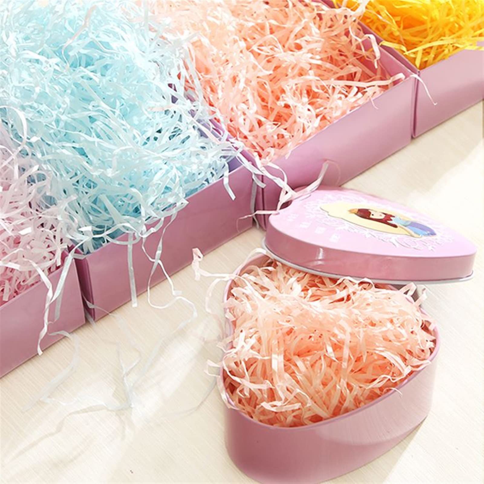 Papier Lafite Noir Ondulé + Ruban Noir – Kit Emballage Cadeau Créatif – Pour Décorations Et Remplissage