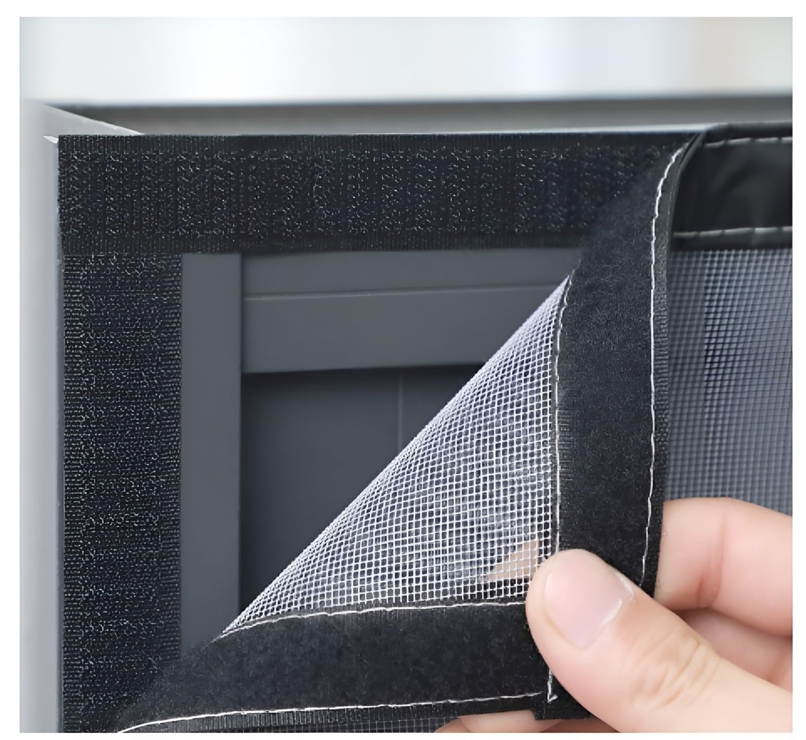 Edelstahl Fliegengitter Fenster mit Klettband, Katzennetz Fenster für Balkon Ohne Bohren,Katzengitter Fenster Transparent Langlebig Robust, Fensternetz Insektenschutz Nicht Einstellbar (Color : Gray