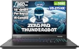 Thunderobot Zero 16 Pro 5080 Gaming Laptop, GeForce RTX 5080, Core Ultra 9 275HX, 16" QHD+ 360Hz Hummingbird IPS Display, 64GB DDR5, 4TB SSD, Per-Key RGB, HD Camera, Wi-Fi 6E, Windows 11 Home