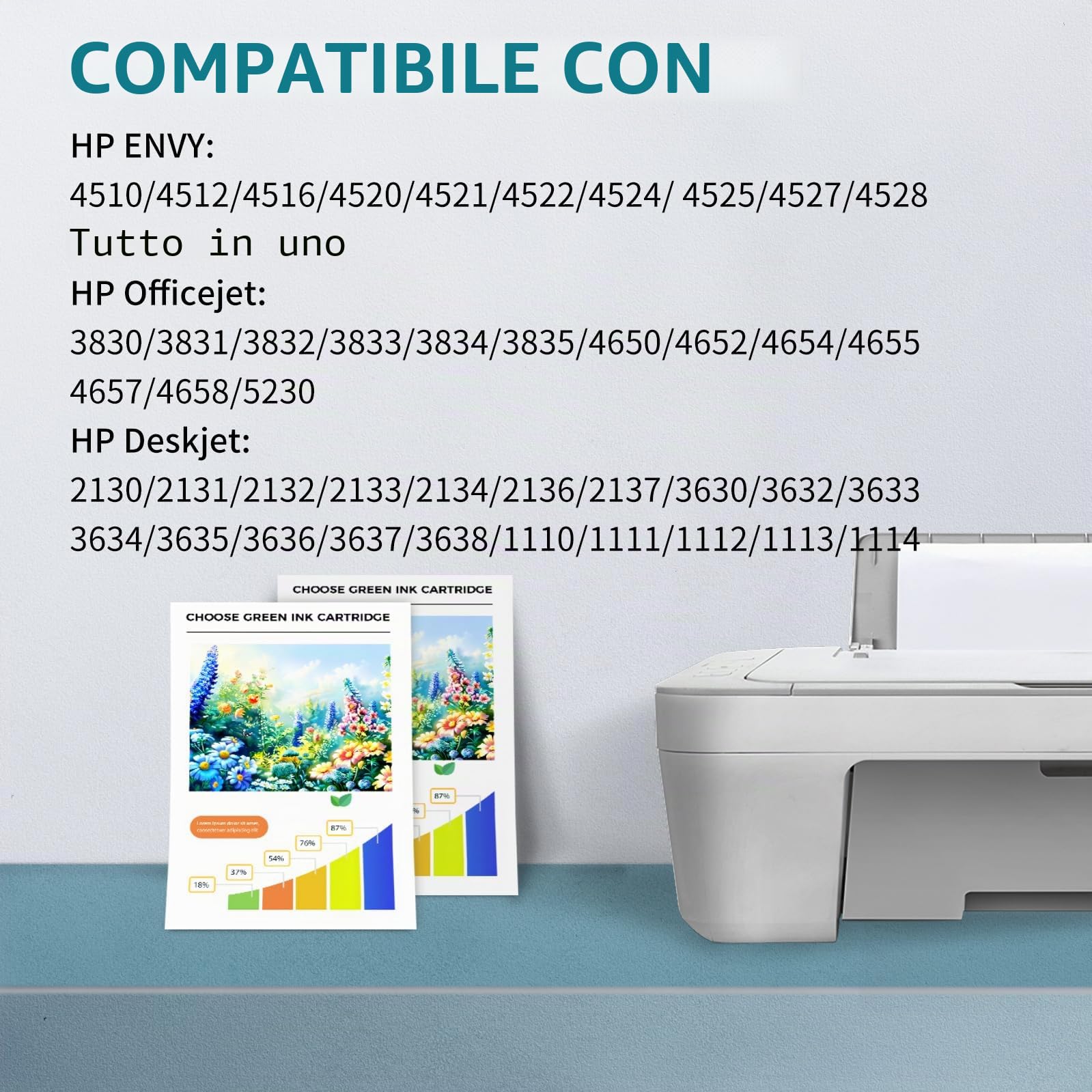 ZIPRINT 302 302 XL nero cartucce compatibili con cartucce HP 302 per HP Envy 4525 4520 4522 4527 DeskJet 3630 3636 3638 1110 2130 3633 OfficeJet 3831 3830 3833 5220 5230(2-Pack Nero)