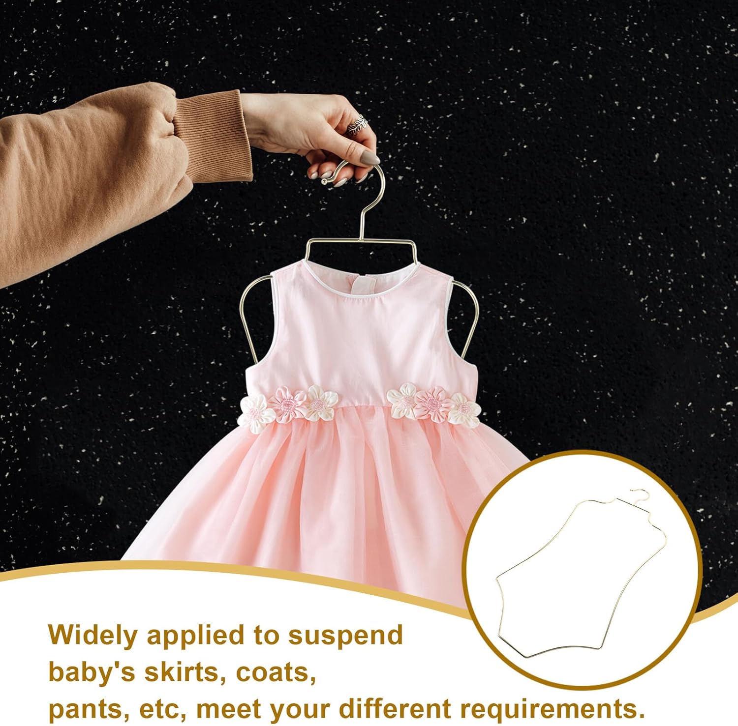 Metal Clothes Hanger and Babies, Gold Metal Clothes Hanger with Swivel Hook, ’s Closet Organizer and Clothing