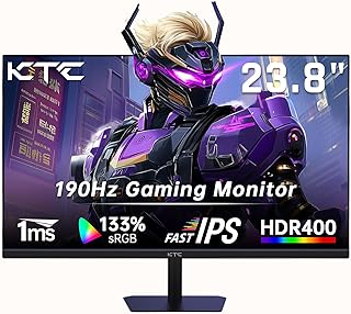 KTC Gaming Monitor 24 Inches, FHD 1080P@180Hz (OC 190Hz) with Fast IPS Panel, 1ms Response Time, FreeSync/G-Sync, HDR400, …