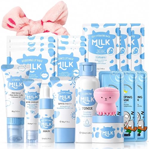 Milk Skin Care Set for Kids Teens Birthday Gifts, Skin Care for kids 10-12 | Skincare for Girls 10-12, Kids Skin Care Set for Kids Ages 8-12, Travel Kit & Skin Care Gifts,Stuff for Girls 10-12