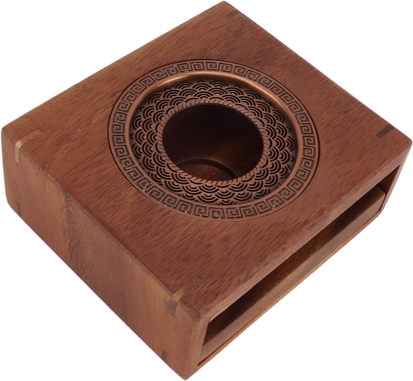 Japanese Style Walnut Teapot Warmer with Candle Tea Warmer Stove Function, Keeps Tea Warm, Enhances Flavor, Multifunctional Use for Home