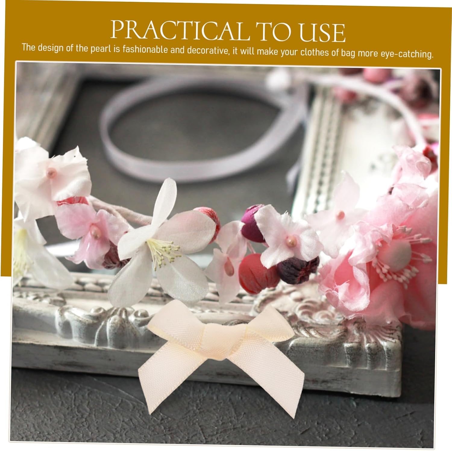 200pcs DIY Bowknot Fabric Satin Ribbon Bows for Craft Projects Decorative Appliques for Hair Accessories Floral Design and Wedding Decorations