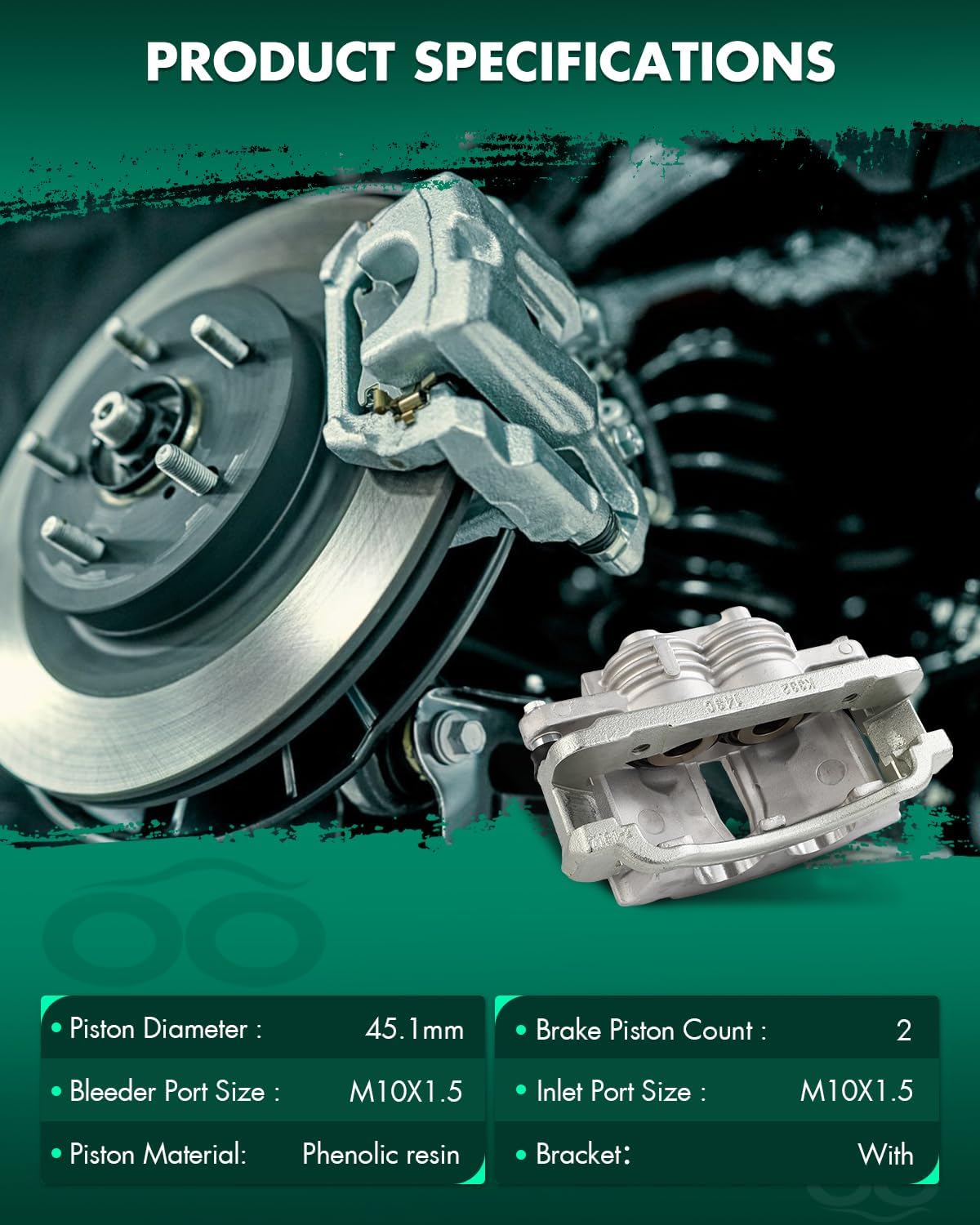 SCITOO 18B4838 Front Right Disc Brake Caliper Assembly w/Bracket For Ford For Mustang 2003-2004