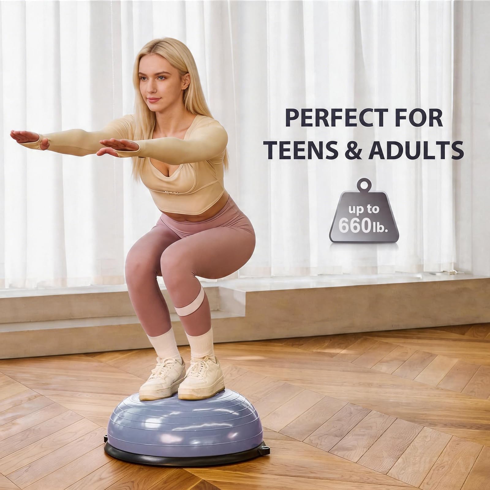 58CM Balance Ball Trainer mit taktilen Noppen, Stärkung der Rumpfkraft, Linderung von Muskelschmerzen, Fußmassage, Body Balance Krafttrainingsball für Physiotherapie, Rumpfkraft, Fitnessstudio usw