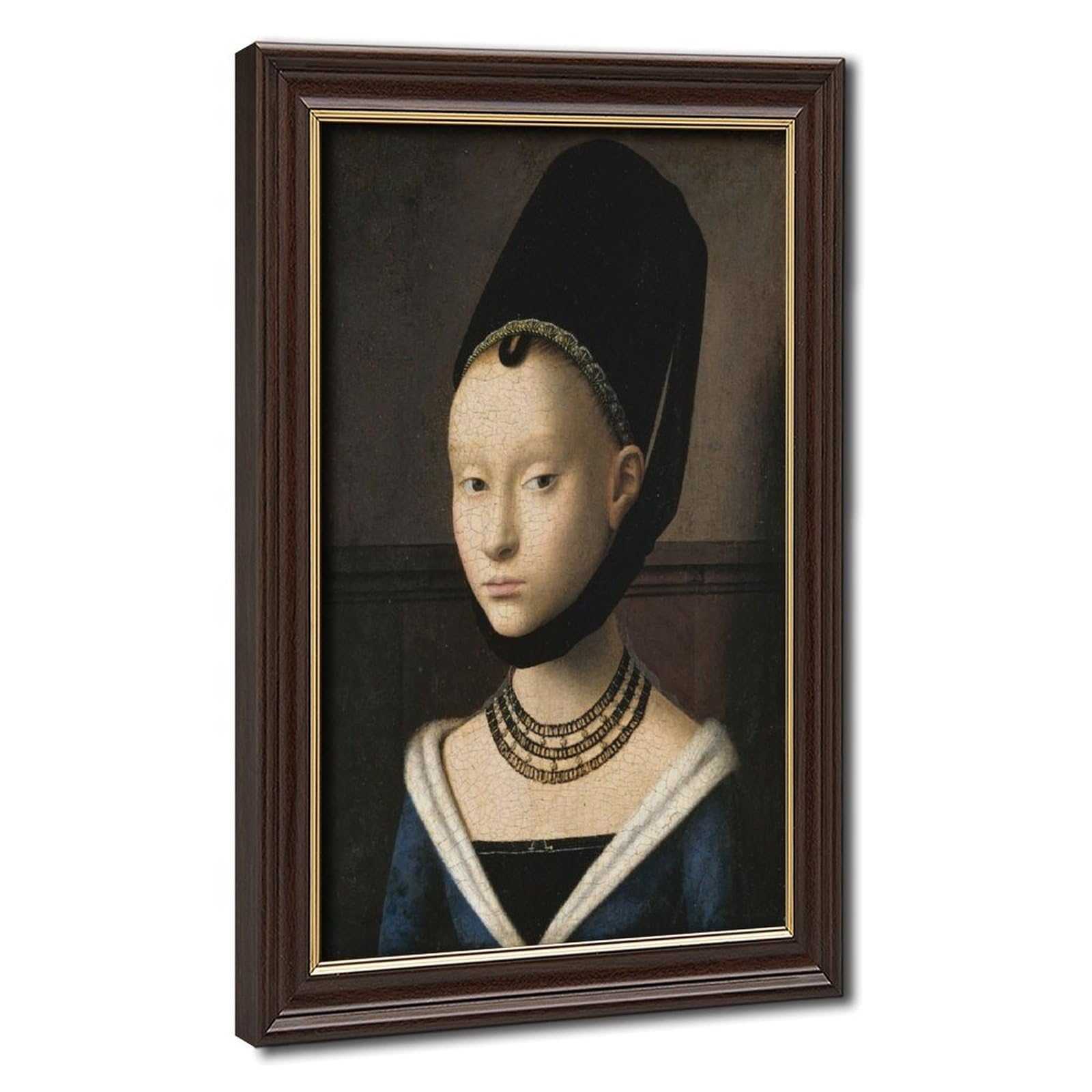 WCYB Portrait of A Young Girl - Petrus Christus Posters Prints Canvas Deco Paintings Wall Art Hangable Frame 16" L X 24" W