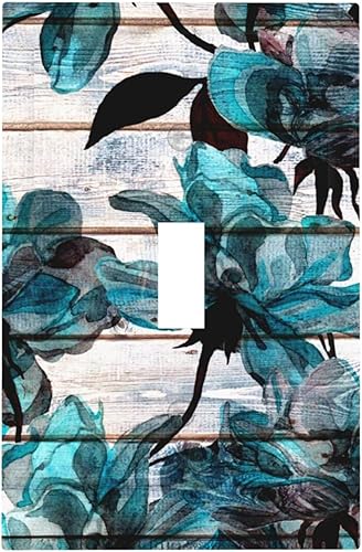 Miniatura 69 de Turquesa Aqua Teal Flower Floral Girasol Daisy Dahlia 2 Gang interruptor de interruptor de luz Cubierta de pared Placa de pared Mariposa Mujer Niña
