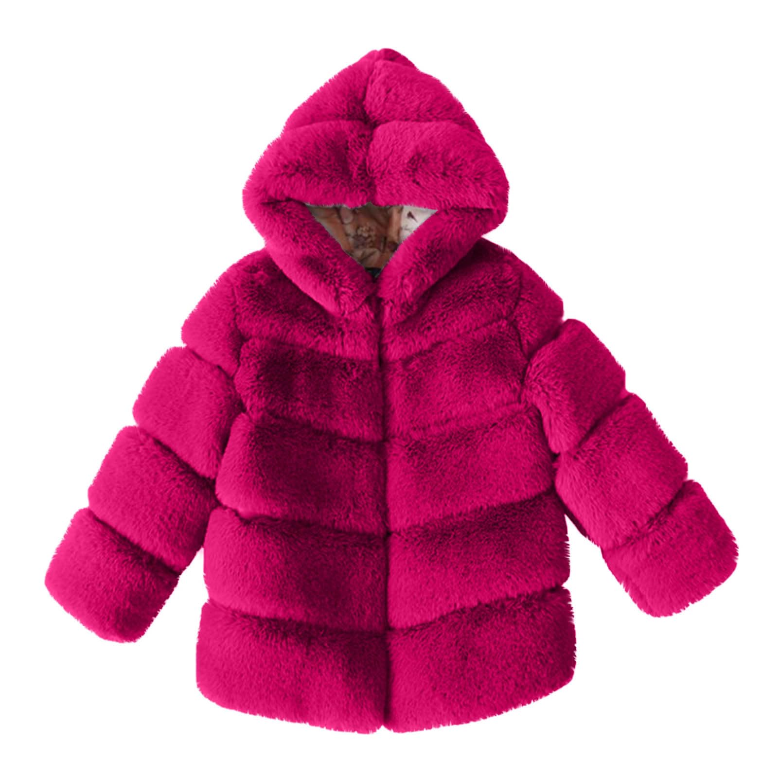 Chaqueta de Lana Coral Collar Abrigos de Niñas Invierno Chaquetas Otoño Invierno Transiciones Estaciones Abrigo Cálido con Capucha Abrigos Bebé Niños Jacket Chaqueta con Capucha de Lana