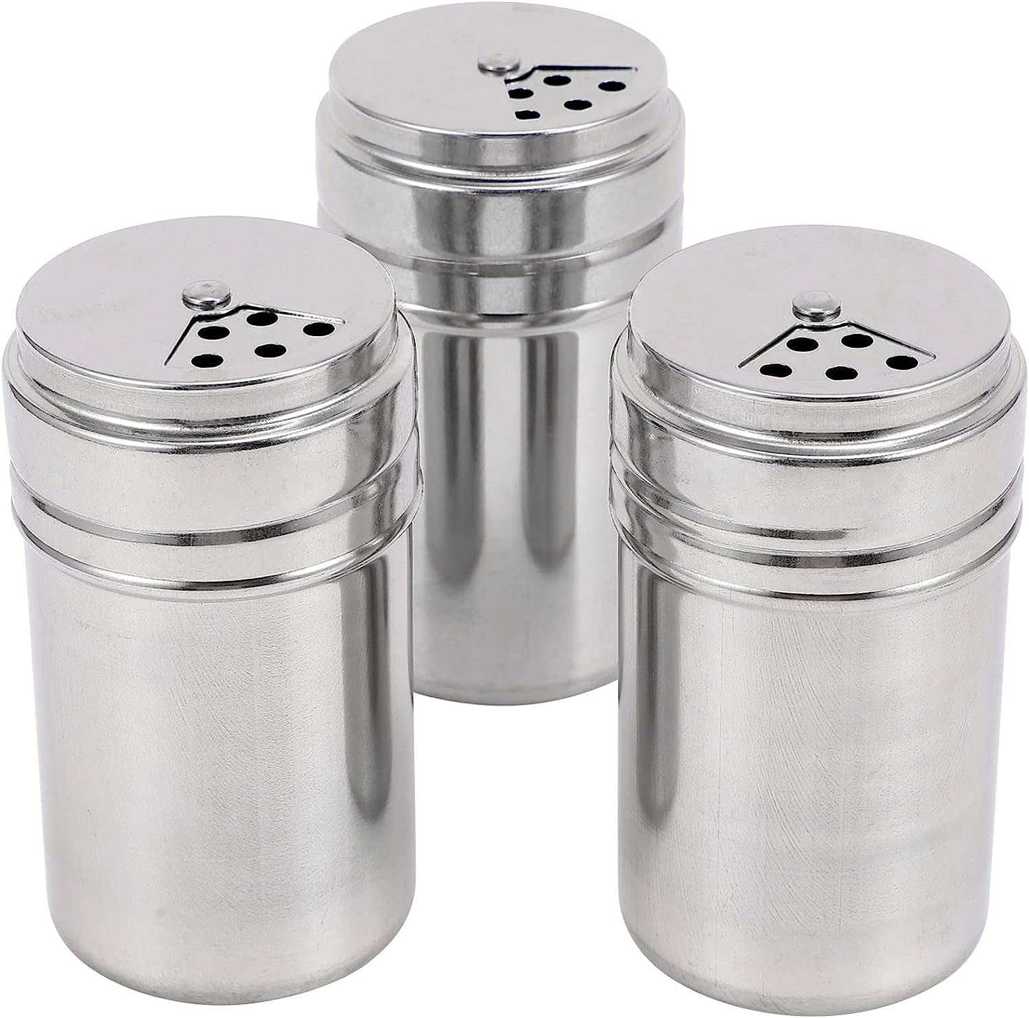 6-teiliges Edelstahl-Gewürzglas, Salz- und Pfefferstreuer-Set, Gewürzglas, Gewürzglas, Pfefferstreuer für die Küche zu Hause (Stil 4)