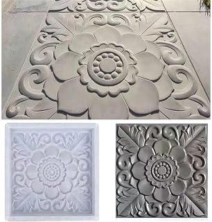 MWNAGO 2-Pack Square Concrete Paver Molds for DIY Garden Paths & Patio Walkways - Reusable Plastic Flagstone Stamps 15.7x15.7in
