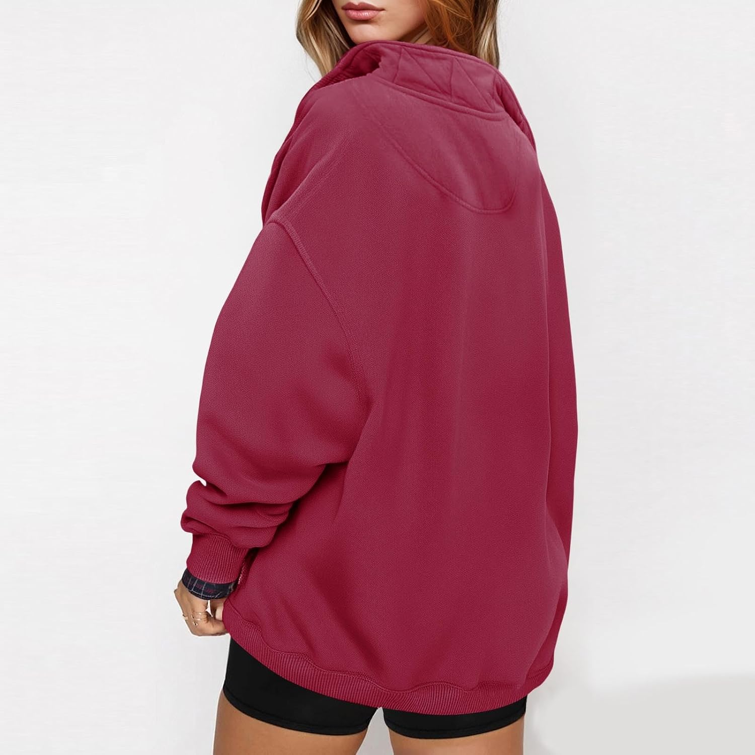 Womens Oversized Sweatshirt Button Up Henley Pullover Shirts Fall Casual Long Sleeve Tops Teen Girls Loose Outfits