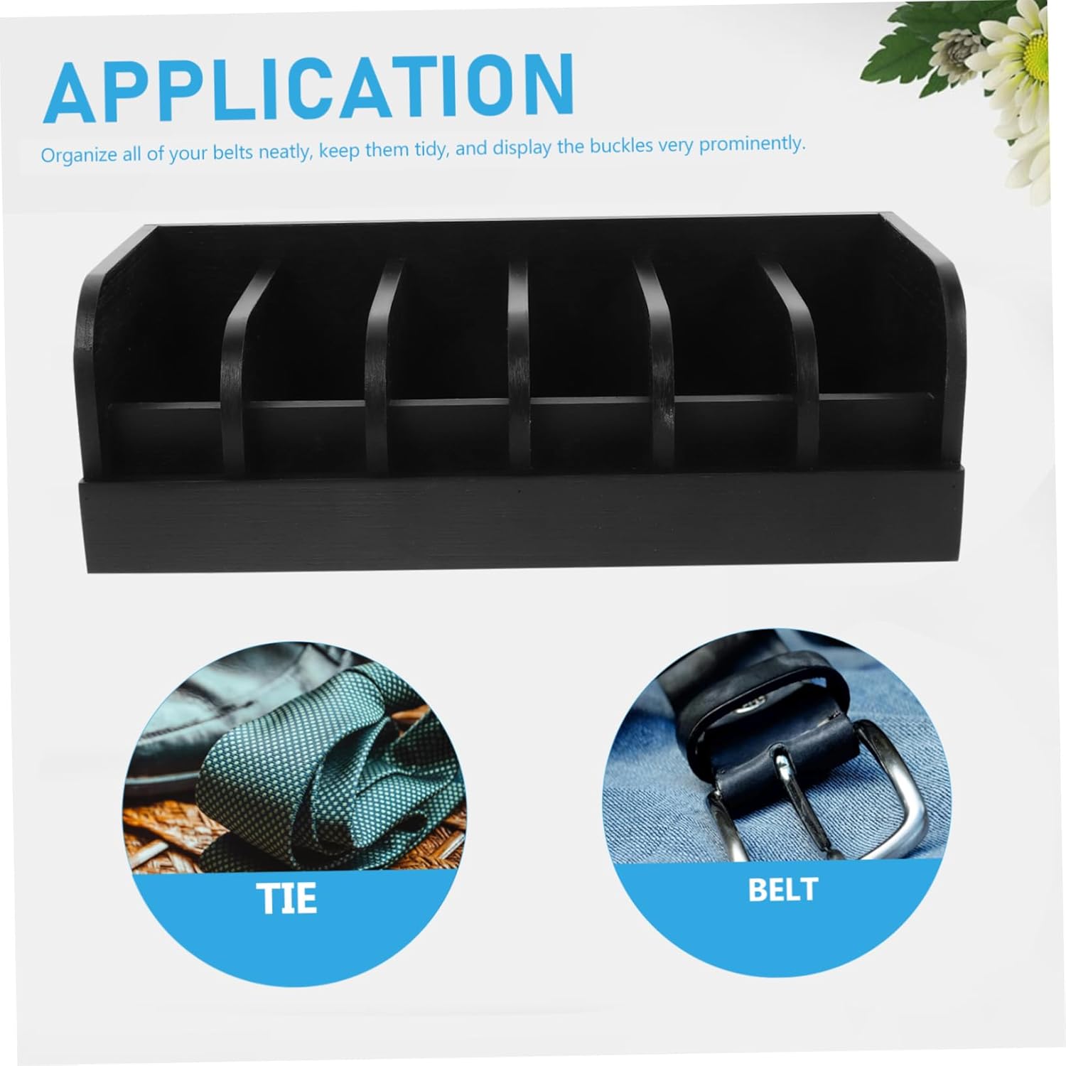 Belt Display Case Compartment Tabletop Organizer for Belts Lightweight and Storage Holder for Home and Store Use Smooth Edges and Craftsmanship