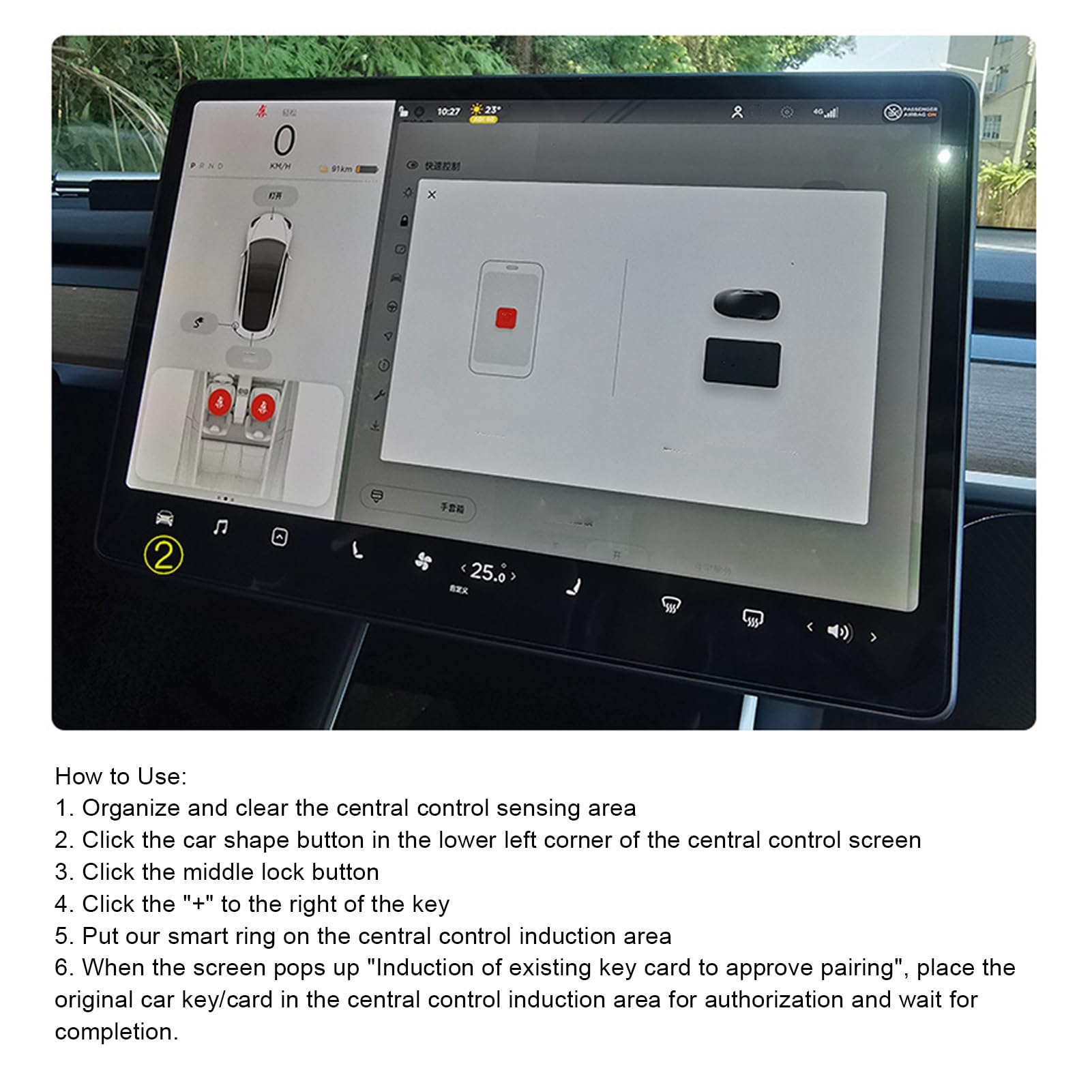 Inteligentny breloczek do samochodu z włókna węglowego z pudełkiem Inteligentny pierścień Akcesoria do wymiany karty-klucza Brelok do modelu .3/X/S/Y Auto Security Systerms (10)