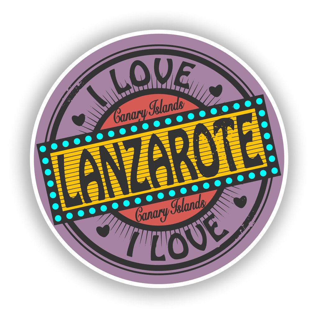 Destinationvinyl Multi 2 X 10Cm/100Mm Lanzarote Vinyl Stickers Travel Luggage #10560