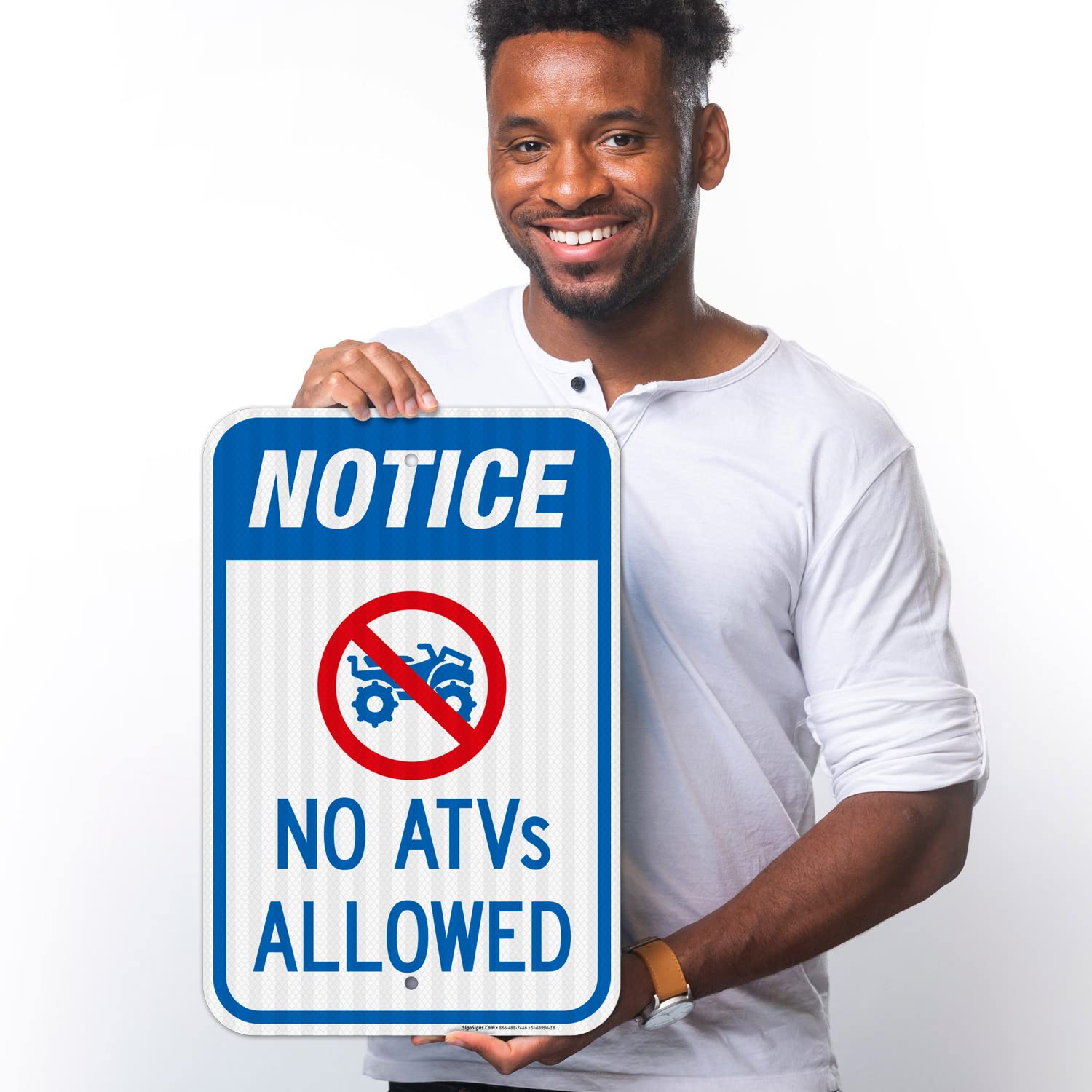 No ATV's Allowed with Symbol Sign, 12x18 Inches, 3M EGP Reflective .063 Aluminum, Fade Resistant, Made in USA