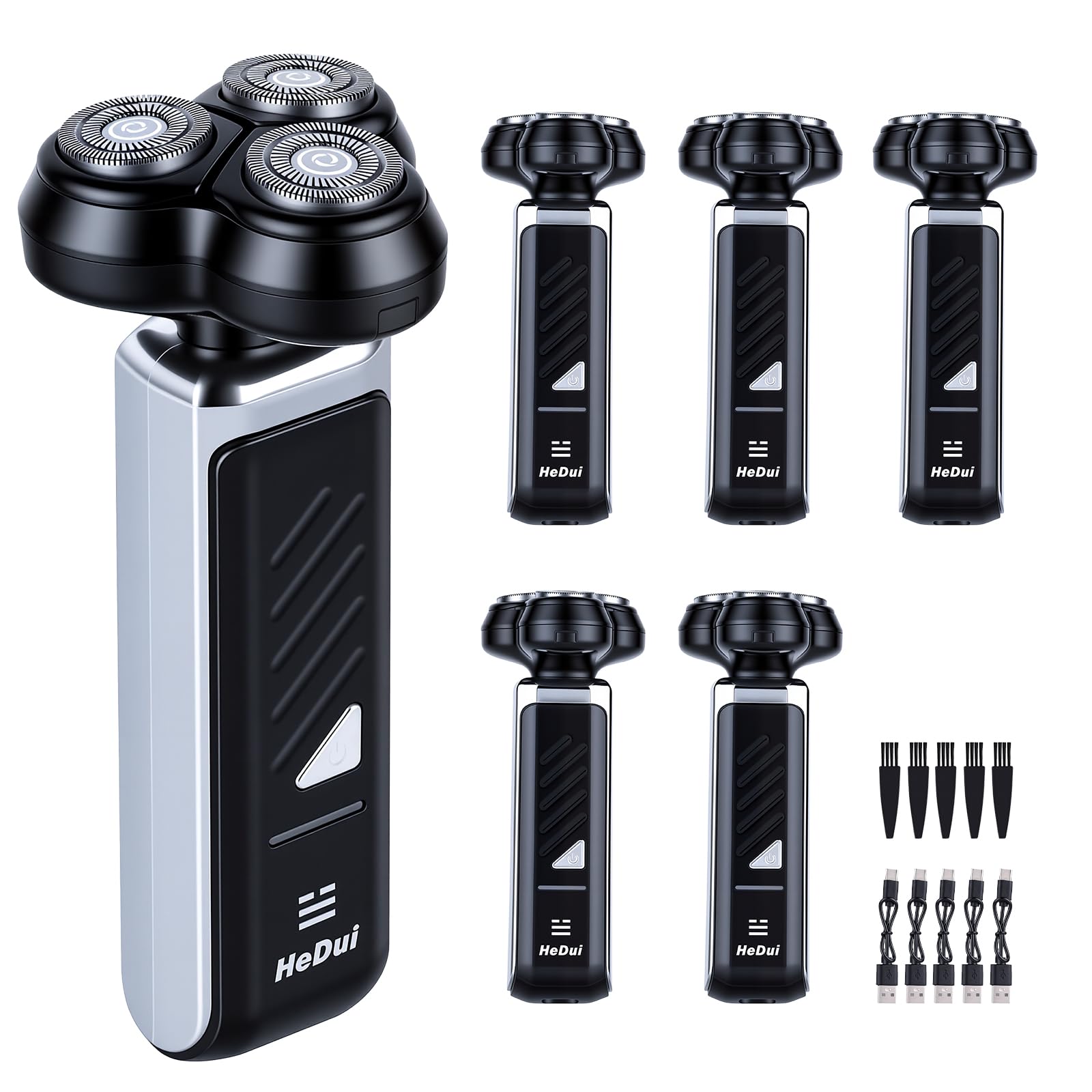 Photo 1 of 2-Pack Electric Rotary Shavers for Men 3D Floating Head Rotary Razor USB-C Rechargeable Easy Clean Magnetic Head Ideal Gift for Dad Husband Travel Razor for Men