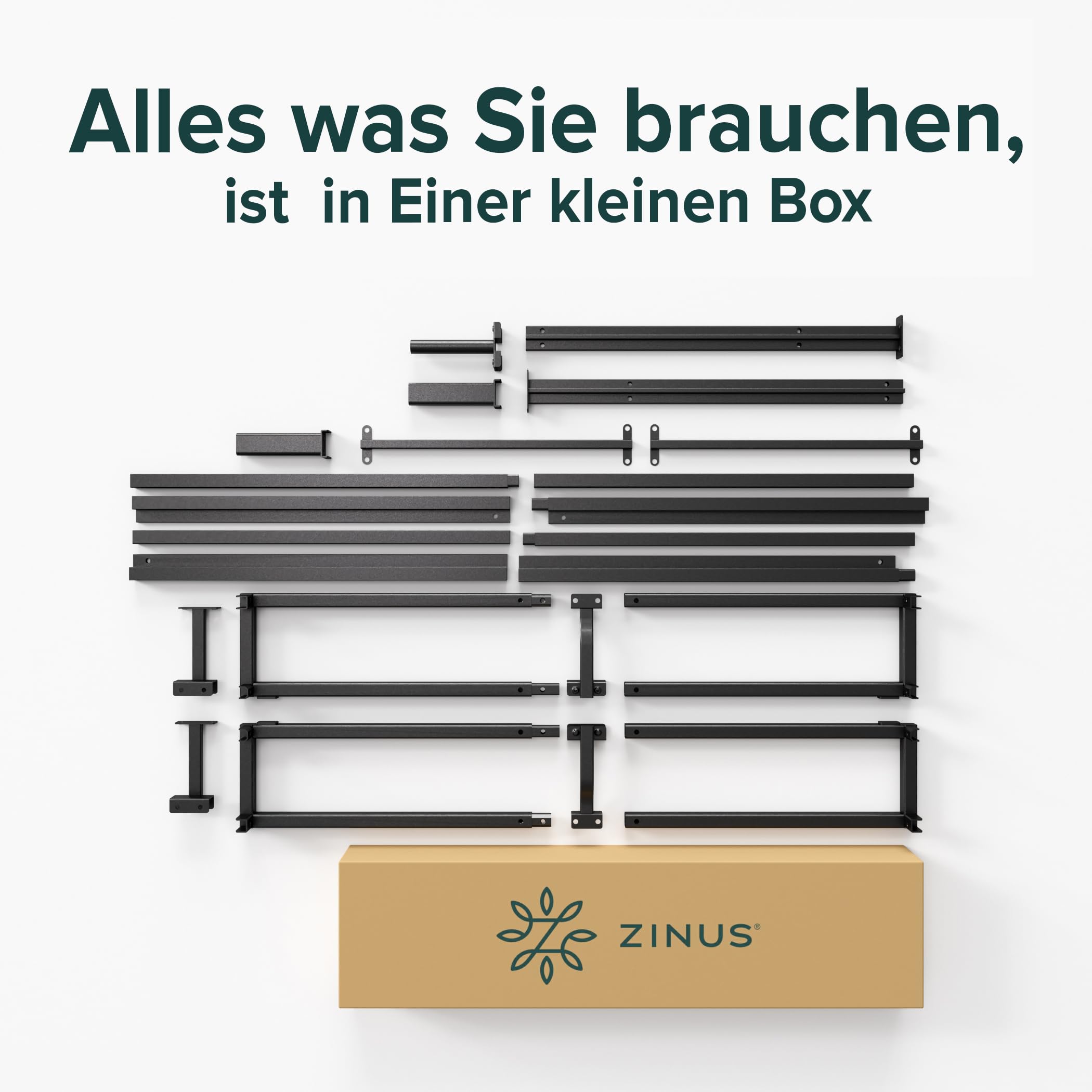 Zinus Joseph Bettgestell 140x200 cm - Metallbett 140x200 mit Lattenrost aus Holz - 25 cm Hohe Plattform mit Freiraum Darunter - Kompakte Verpackung & Einfache Montage - Schwarz