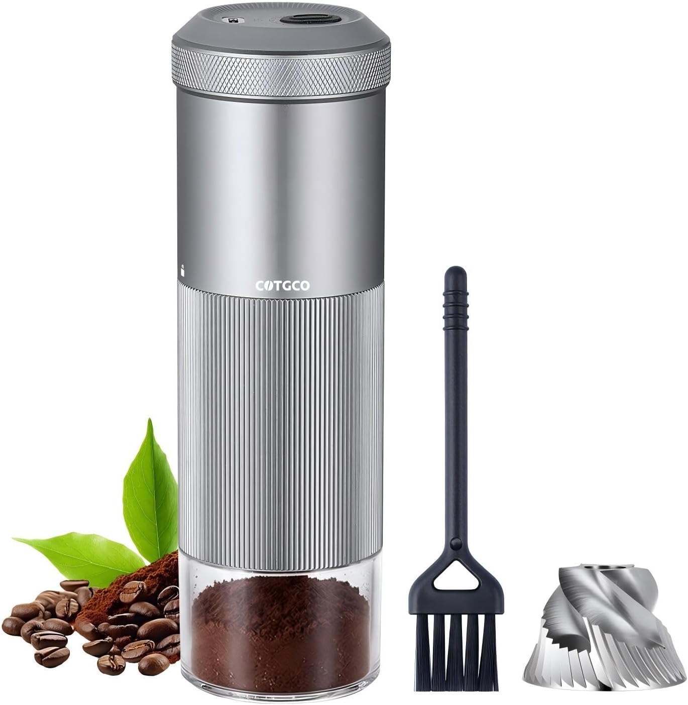 Portable Electric Coffee Grinder, Small and Quiet USB Rechargeable Espresso Grinder with Stainless Steel Blade, for Home, Camping, Car Travel Outdoor Use