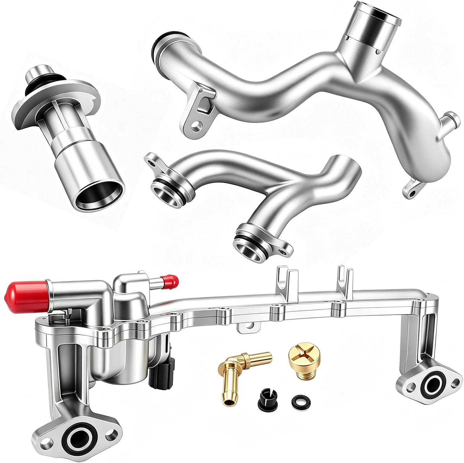 Upgraded Metal Aluminum Coolant Water Pipe System Kit, Compatible with 2010-2021 Land Rover LR4, Discovery, Range Rover Sport, Velar, Jaguar XF XJ XE F-Type F-Pace LR092992 LR075991 AJ813917 AJ813865